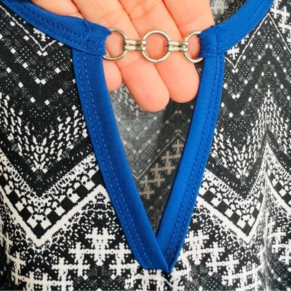 Espresso V Neck Sleeveless Slip On Midi Dress M Medium Handkerchief - Picture 2 of 9